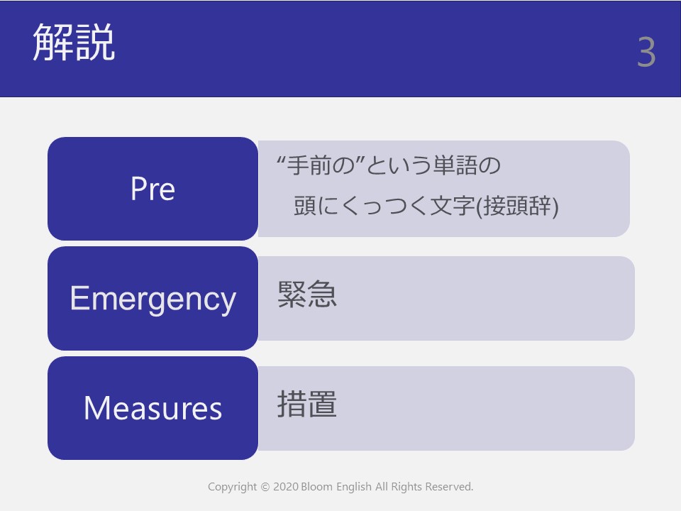 Pre-emergency measuresの解説  